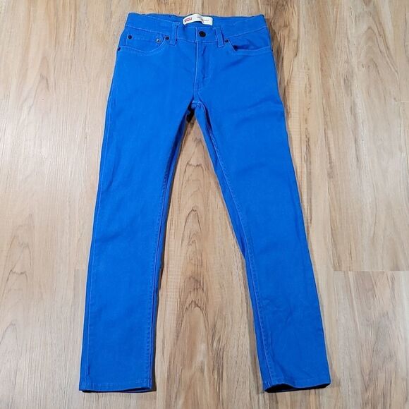 📐🩵Levi's 510 Electric Blue Skinny Fit Jeans Youth Size 12 - Picture 3 of 12